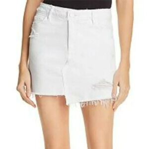 PAIGE Afia Denim Mini Skirt in Crisp White 31 NWT
